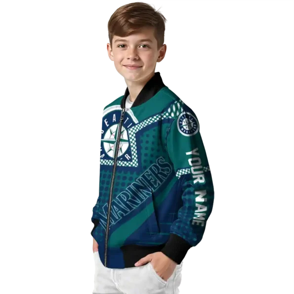 custom seattle mariners star burst navy blue bomber jacket trendy