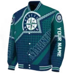 custom seattle mariners star burst navy blue varsity jacket best selling