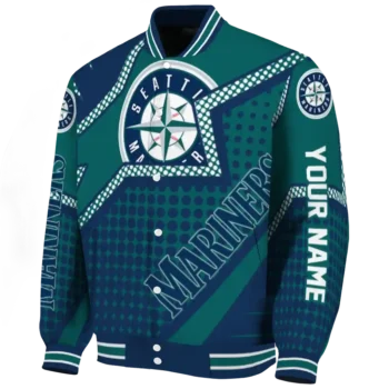 custom seattle mariners star burst navy blue varsity jacket best selling