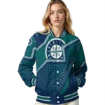 custom seattle mariners star burst navy blue varsity jacket best selling