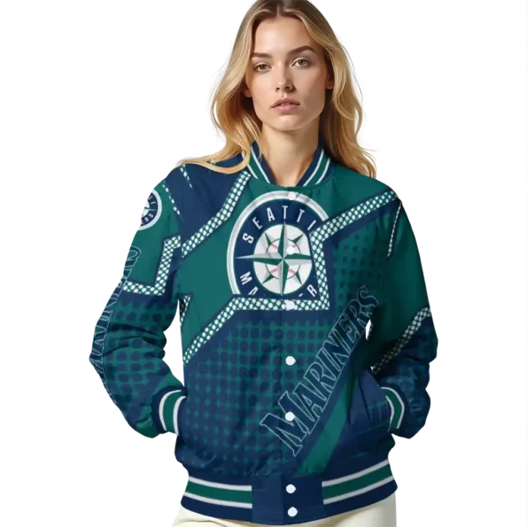 custom seattle mariners star burst navy blue varsity jacket latest model
