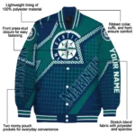 custom seattle mariners star burst navy blue varsity jacket best selling