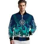 custom seattle mariners winged blaze navy blue white bomber jacket best selling