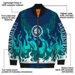 custom seattle mariners winged blaze navy blue white bomber jacket best selling