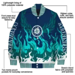 custom seattle mariners winged blaze navy blue white varsity jacket best selling