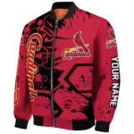 custom st louis cardinals hexagon cluster red black bomber jacket best selling