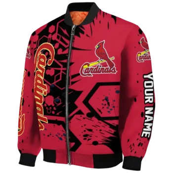 custom st louis cardinals hexagon cluster red black bomber jacket best selling