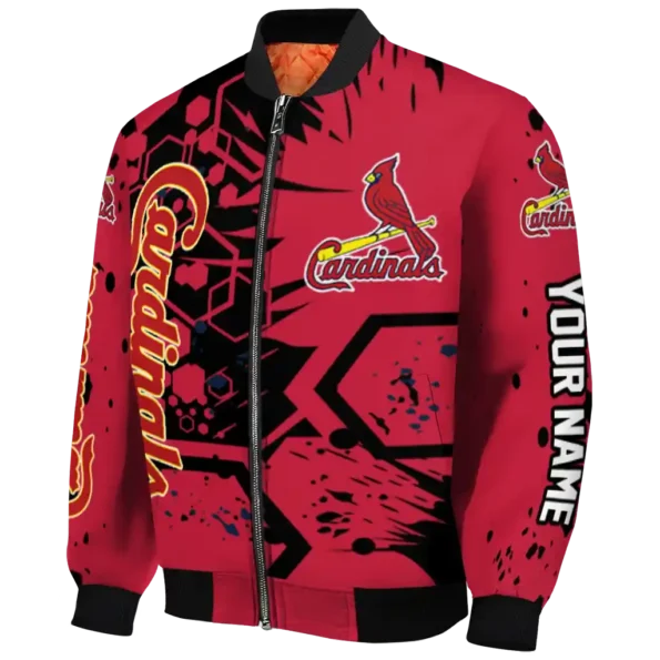 custom st louis cardinals hexagon cluster red black bomber jacket best selling