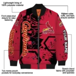 custom st louis cardinals hexagon cluster red black bomber jacket best selling