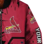 custom st louis cardinals hexagon cluster red black bomber jacket best selling