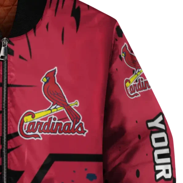 custom st louis cardinals hexagon cluster red black bomber jacket premium grade