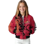 custom st louis cardinals hexagon cluster red black bomber jacket best selling