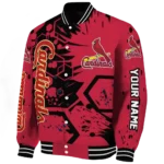 custom st louis cardinals hexagon cluster red black varsity jacket best selling