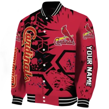 custom st louis cardinals hexagon cluster red black varsity jacket best selling