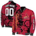 custom st louis cardinals hexagon cluster red black varsity jacket best selling