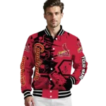 custom st louis cardinals hexagon cluster red black varsity jacket best selling