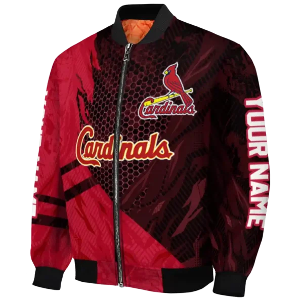 custom st louis cardinals hexagon mesh red black bomber jacket best selling
