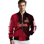 custom st louis cardinals hexagon mesh red black bomber jacket best selling