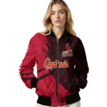 custom st louis cardinals hexagon mesh red black bomber jacket best selling