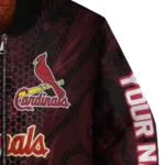 custom st louis cardinals hexagon mesh red black bomber jacket best selling