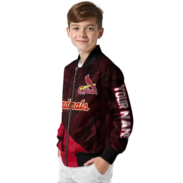 custom st louis cardinals hexagon mesh red black bomber jacket trendy