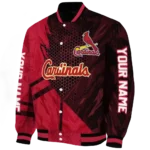 custom st louis cardinals hexagon mesh red black varsity jacket best selling