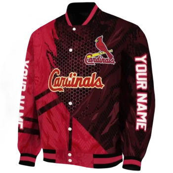 custom st louis cardinals hexagon mesh red black varsity jacket best selling