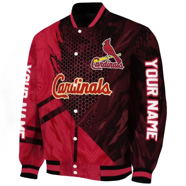 custom st louis cardinals hexagon mesh red black varsity jacket best selling