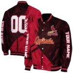 custom st louis cardinals hexagon mesh red black varsity jacket best selling