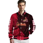 custom st louis cardinals hexagon mesh red black varsity jacket best selling
