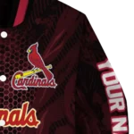 custom st louis cardinals hexagon mesh red black varsity jacket best selling