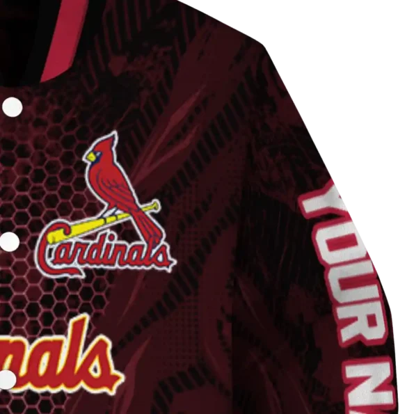 custom st louis cardinals hexagon mesh red black varsity jacket premium grade