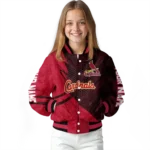 custom st louis cardinals hexagon mesh red black varsity jacket best selling