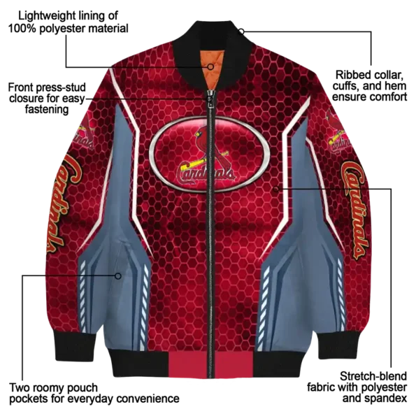 custom st louis cardinals power plate red bomber jacket new arrival