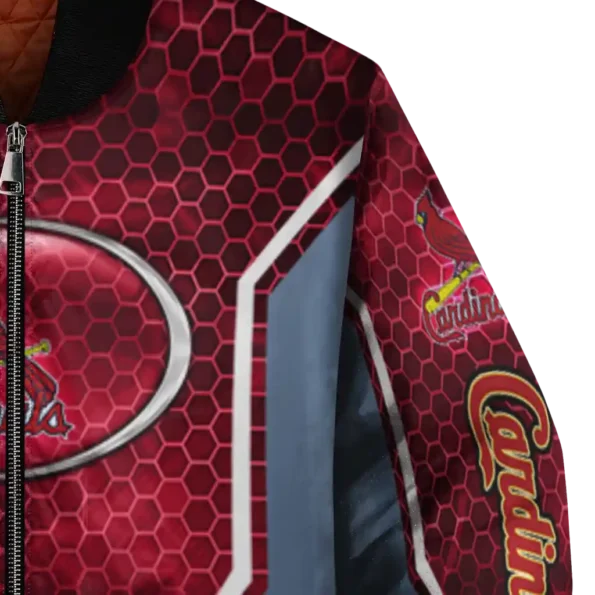 custom st louis cardinals power plate red bomber jacket premium grade