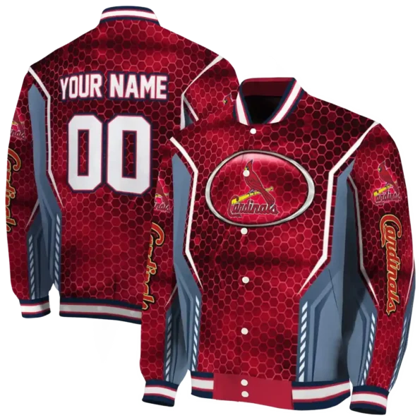 custom st louis cardinals power plate red varsity jacket fashion forward