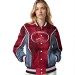 custom st louis cardinals power plate red varsity jacket best selling