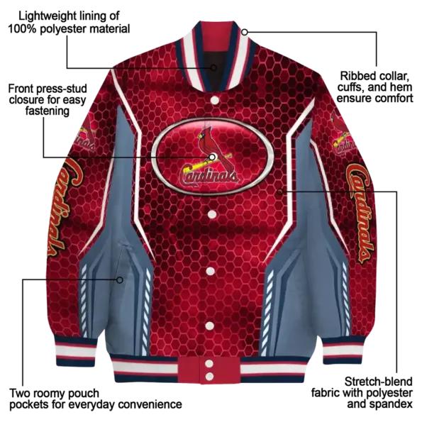 custom st louis cardinals power plate red varsity jacket new arrival