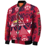 custom st louis cardinals pyramid shapes red bomber jacket best selling