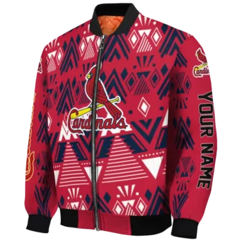 custom st louis cardinals pyramid shapes red bomber jacket best selling