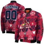 custom st louis cardinals pyramid shapes red bomber jacket best selling