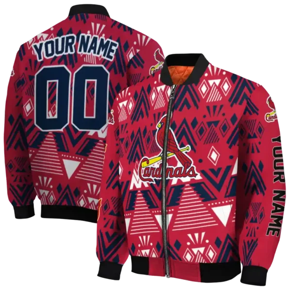 custom st louis cardinals pyramid shapes red bomber jacket fashion forward