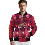 custom st louis cardinals pyramid shapes red bomber jacket best selling