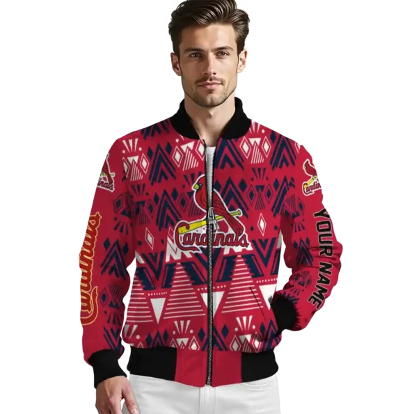 custom st louis cardinals pyramid shapes red bomber jacket high quality