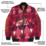 custom st louis cardinals pyramid shapes red bomber jacket best selling