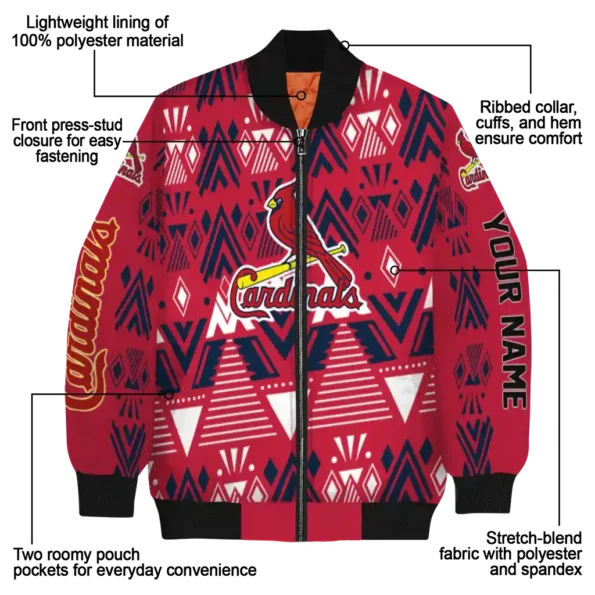 custom st louis cardinals pyramid shapes red bomber jacket new arrival