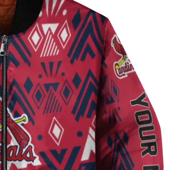 custom st louis cardinals pyramid shapes red bomber jacket premium grade