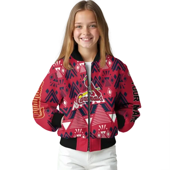 custom st louis cardinals pyramid shapes red bomber jacket top rated