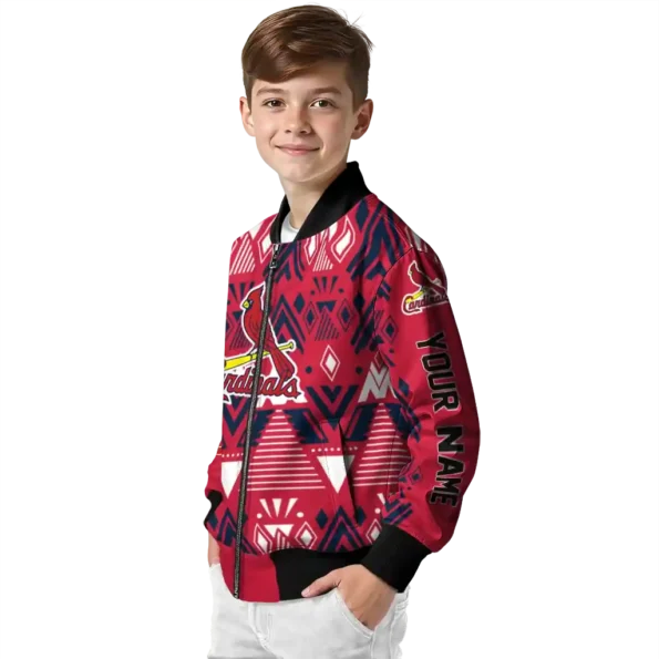 custom st louis cardinals pyramid shapes red bomber jacket trendy