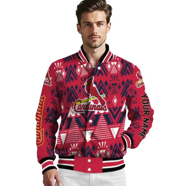 custom st louis cardinals pyramid shapes red varsity jacket high quality